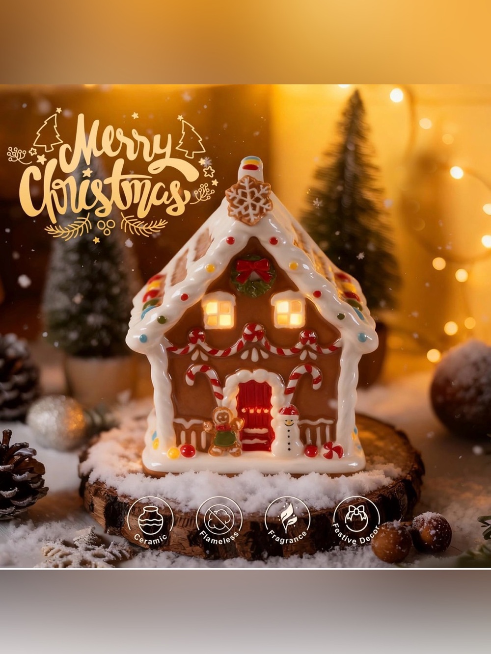 Gingerbread House Electric Wax Melt Warmer - Picture 2 of 6
